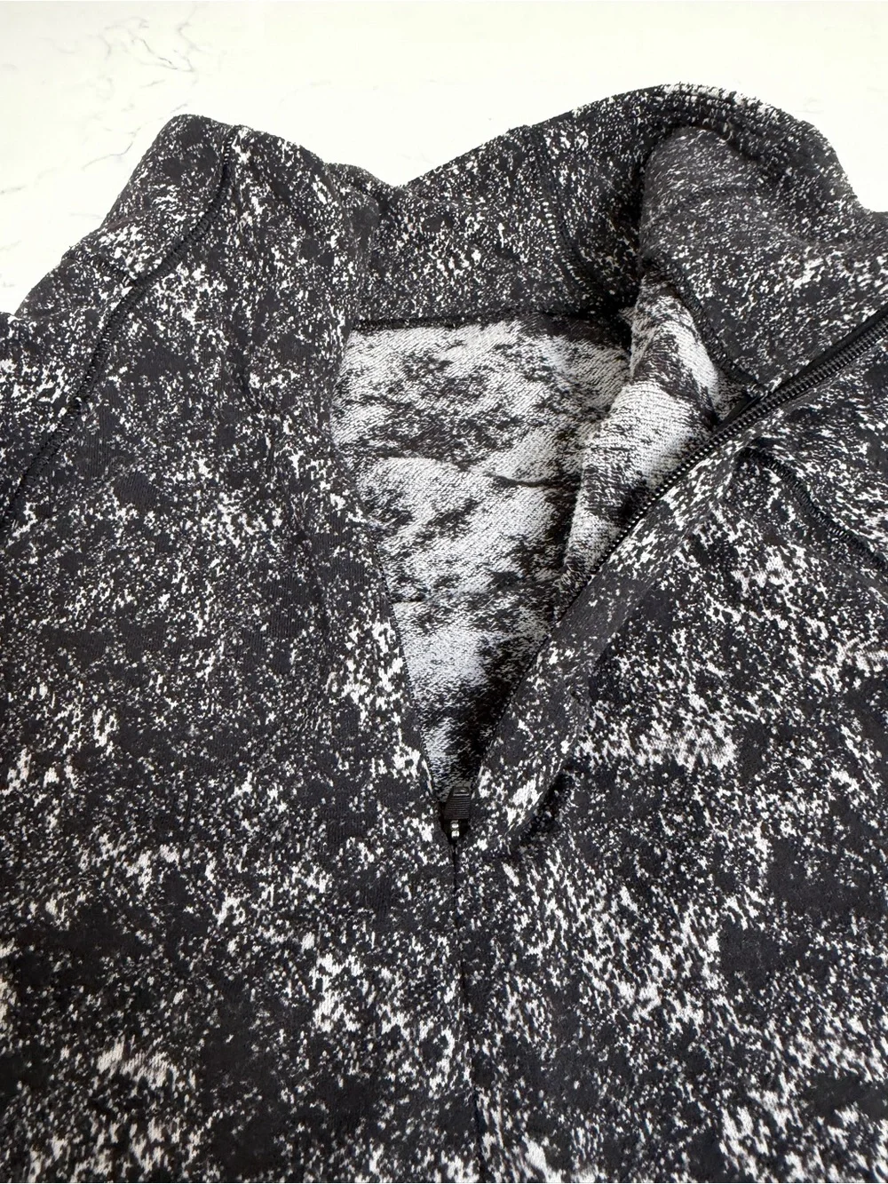 lululemon athletica Black and White Speckled Half-Zip Jacket